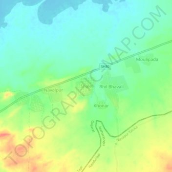 Carte topographique Shale, altitude, relief