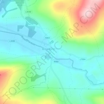 Carte topographique Broadford, altitude, relief