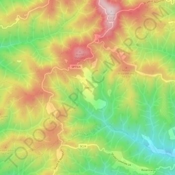 Carte topographique Fietri, altitude, relief