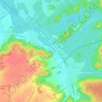 Carte topographique Noisy-sur-École, altitude, relief