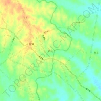 Carte topographique Guandong, altitude, relief