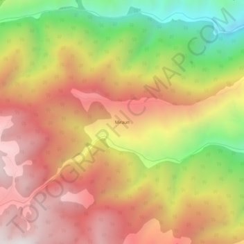 Carte topographique Miraun, altitude, relief