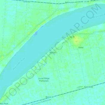 Carte topographique Batree, altitude, relief