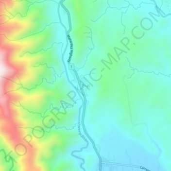 Carte topographique Piut, altitude, relief