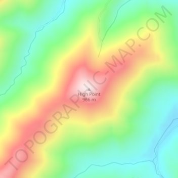 Carte topographique High Point, altitude, relief