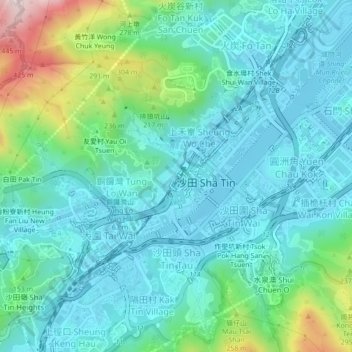 Carte topographique Tin Liu, altitude, relief