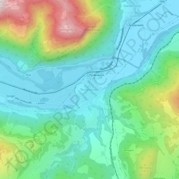 Carte topographique Teufenbach, altitude, relief