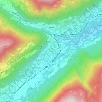 Carte topographique Malé, altitude, relief