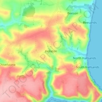 Carte topographique Kellaton, altitude, relief