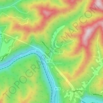 Carte topographique Chimney Corner, altitude, relief
