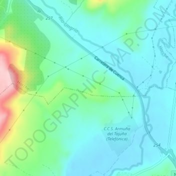 Carte topographique Alcubilla, altitude, relief