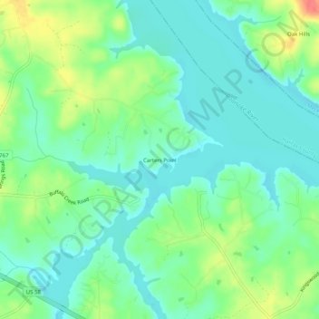 Carte topographique Carters Point, altitude, relief