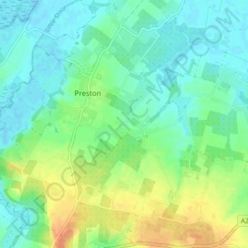 Carte topographique Elmstone, altitude, relief