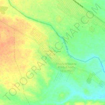 Carte topographique Ksar Asrir, altitude, relief