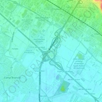 Carte topographique Limite, altitude, relief