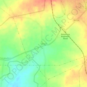 Carte topographique Telagi, altitude, relief