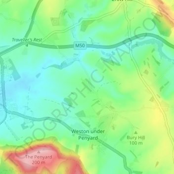 Carte topographique Kingstone, altitude, relief