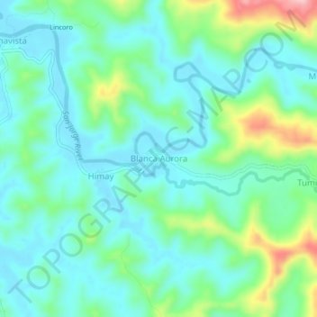 Carte topographique Blanca Aurora, altitude, relief