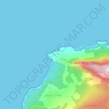 Carte topographique Cap Ténès, altitude, relief