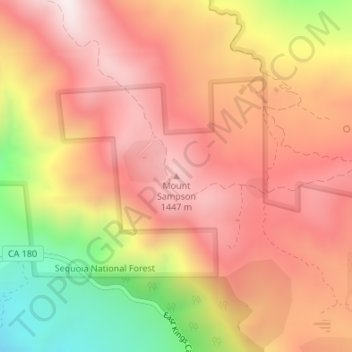 Carte topographique Mount Sampson, altitude, relief