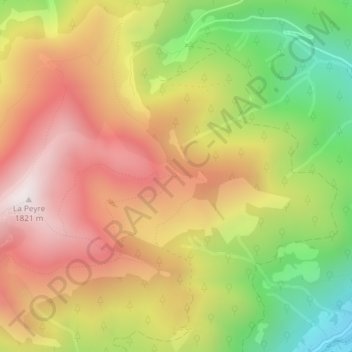 Carte topographique Croix de Beliou, altitude, relief