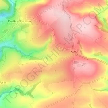 Carte topographique Benton, altitude, relief
