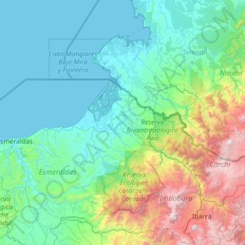 Carte topographique Limones, altitude, relief