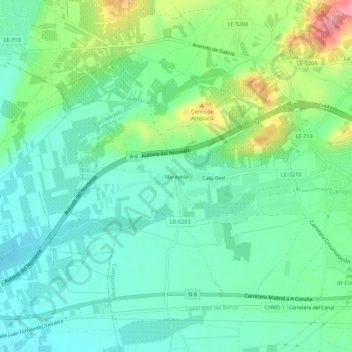 Carte topographique Narayola, altitude, relief