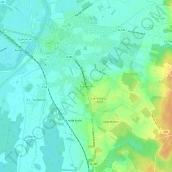 Carte topographique Le Caporal, altitude, relief