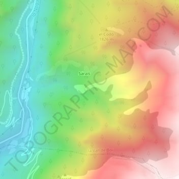 Carte topographique Tena, altitude, relief