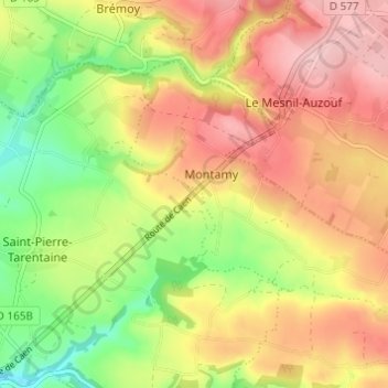 Carte topographique Trompe-Souris, altitude, relief