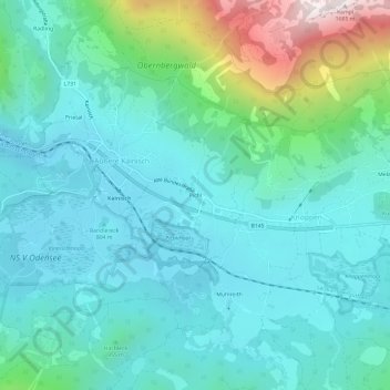 Carte topographique Pichl, altitude, relief