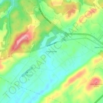 Carte topographique Eaton Forest, altitude, relief
