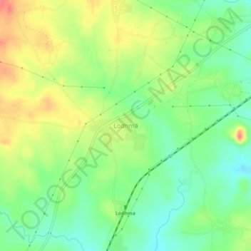 Carte topographique Lodhma, altitude, relief