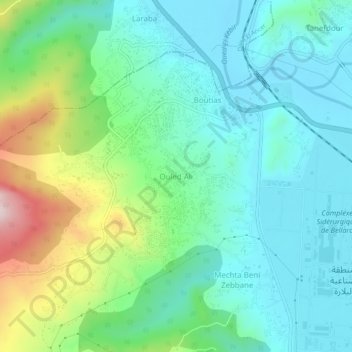 Carte topographique Ouled Ali, altitude, relief