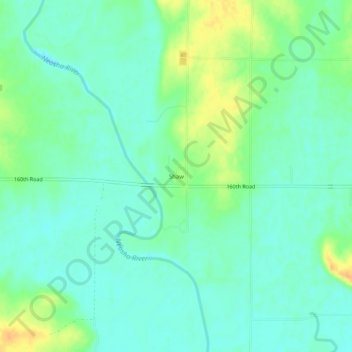 Carte topographique Shaw, altitude, relief