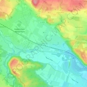 Carte topographique Feldolling, altitude, relief