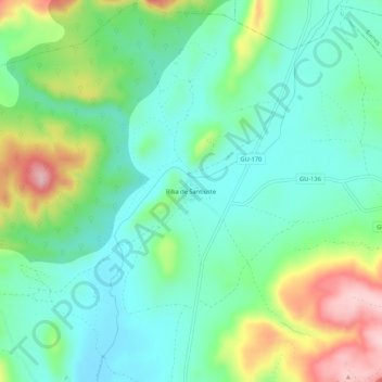 Carte topographique Riba de Santiuste, altitude, relief