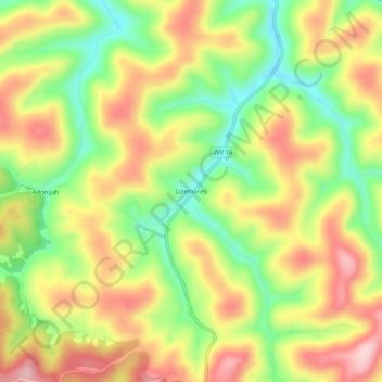 Carte topographique Lizemores, altitude, relief