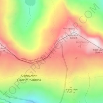 Carte topographique Sandebentörl, altitude, relief