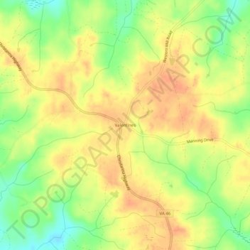 Carte topographique Valentines, altitude, relief