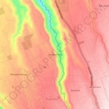 Carte topographique Santa Rosa, altitude, relief