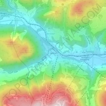 Carte topographique Gleiming, altitude, relief