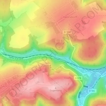 Carte topographique Rocher du Canal, altitude, relief