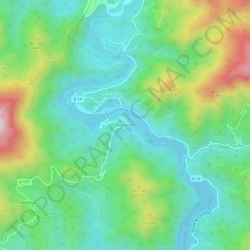 Carte topographique Boissezon, altitude, relief
