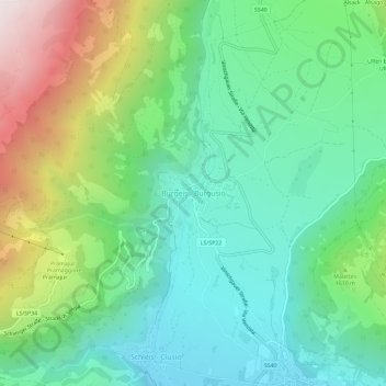 Carte topographique Burgeis, altitude, relief