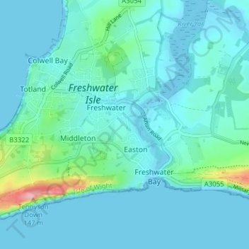 Carte topographique New Village, altitude, relief