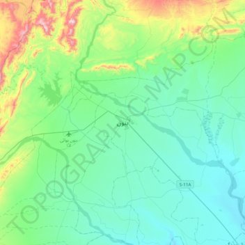 Carte topographique Bannu, altitude, relief