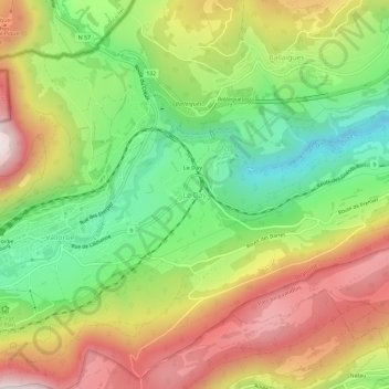 Carte topographique Le Day, altitude, relief