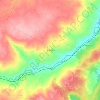 Carte topographique Pailobo, altitude, relief